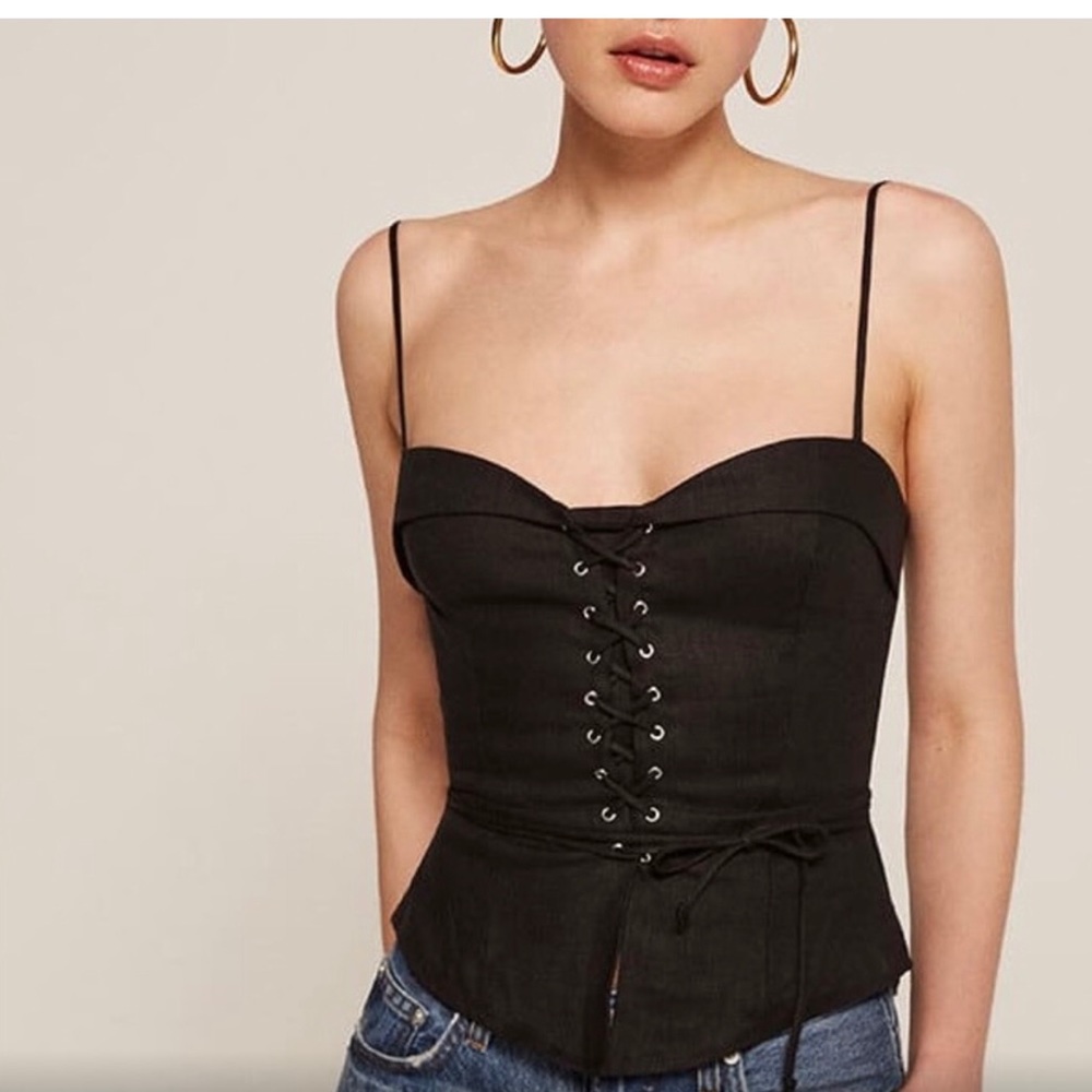 Black reformation corset top